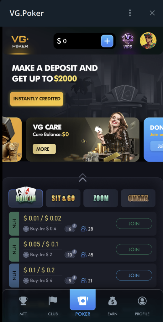 Telegram mini-app poker